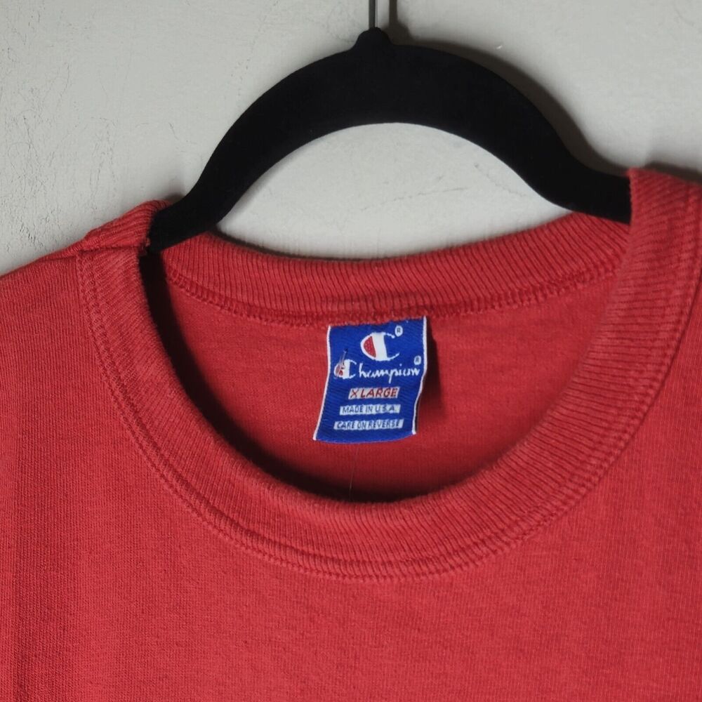 Vintage Little League Baseball T-Shirt XL Red Champion USA Made Courage Loyalty - Picture 2 of 6